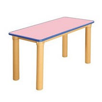 안전 분홍 사각 책상(기본다리)(290mm) H48-5 좌식용 어린이집책상 돌봄교실책상 유치원책상 공부방책상