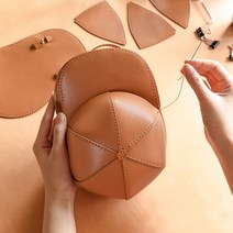 [당일발송] 소가죽 볼캡크로스백 DIY 키트 (+온라인영상), 브라운