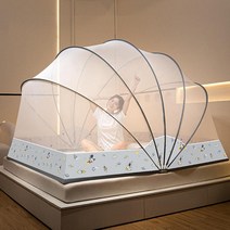원터치 캐노피 접이식 대형 공간 모기장 바닥 없는 싱글 더블 침대 캐노피 캠핑 텐트 룸 장식, 04 04_02 W100x L190x H120cm
