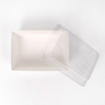 [SI] SL-P13-4 종이 트레이 (화이트) 뚜껑포함 800세트 / 베이커리 샌드위치 샐러드 즉석식품 포장, [SI] SL-P13-4 백색+뚜껑 800세트