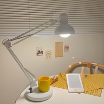 [메가] 제도 집게 책상 스탠드+LED램프, B-집게+받침대+12W노란빛(램프), 화이트