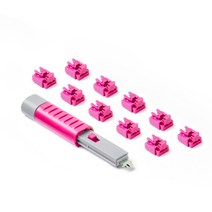 [스마트키퍼] 랜포트락 10개 + 베이직 키| 랜포트 보안 | RJ45포트 잠금, 랜포트락 10개 + 베이직 키 1개, 핑크(PK)
