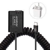 Andoer Type-C NP-FW50 더미 배터리 DC 커플러 소니 A7S2 II R A6000 용 20W PD 어댑터, 03 UK