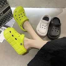 제너럴케이 여성 샌들 6cm 통굽 pvc 펀칭 슬리퍼