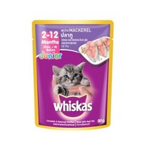 위스카스 고양이 주식 파우치 주니어 참치, Tuna/참치, 80g, 12개