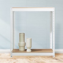 스피드랙 철제 조립식 앵글 수납 선반 2단 화이트 MDF 합판 틈새선반 가로 300 ~ 600, 300 x 300