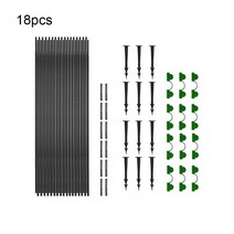 가든 아치 정원 DIY 온실 후프 세트 원예 접이식 섬유 막대 묘목 아치 창고 브래킷 식물 성장 터널, 01 18pcs