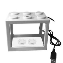 구피 악세사리 금붕어 부화통 led 램프 빛 홈 오피스 데스크탑 장식 usb 미니 수족관 물고기 탱크, 하얀