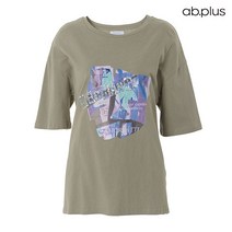 에이비플러스 ab.plus 스팽글 레터링 그래픽 코튼 티셔츠 (LSU3ZK05A)