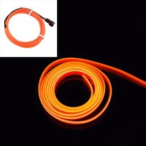 호환 자동차 엘 와이어 문자열 스트립 로프 튜브 빛 인테리어 장식 파티 분위기 led 램프 네온 조명 장식 소품, 주황색, 배터리 드라이버 포함, 쓰리엠