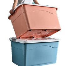 CKLIVING 특대형 플라스틱 리빙박스 이불 옷 이사 창고 공간 물품 보관함 다용도 대용량 수납정리함 120l 200l 300l, 200, 코랄