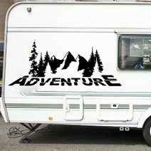 캠핑 냉장고 휴대용 차량용 차박 낚시 camper rv adventure mountain wall decal for jeep 자동차 여행 카 트럭 자연 나무 스티커 비닐 자동, 100cm너비x42cm높이, 노란색