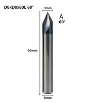 3 플루트 모따기 밀링 커터 60도 cnc 라우터 비트 2-12mm 텅스텐 카바이드 모따기 엔드 밀 cnc 조각 밀링 도구, 8xD8x60도