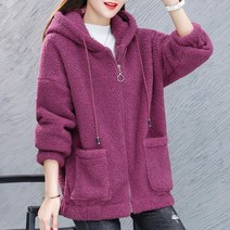 집업 뽀글이 후드 여성 점퍼 자켓 겨울 하늘비즈 C10 D485Q037