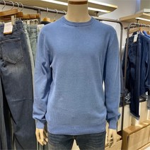 올젠 NC10 면 가먼트다잉 라운드스웨터 ZOD1ER1304 BL