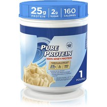 퓨어프로틴 웨이 프로틴 파우더 바닐라 크림 글루텐 프리 저지방, 453g, 1개