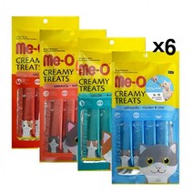 미오 크리미 4p X6 고양이츄르 짜먹는 영양 간식 습식짜먹는 파우치 단백질 반려 동물, 연어(오메가3)
