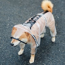 [XS-7XL] 강아지 우비 우산 닥스훈트 배가리개 투명 비옷 이지웨어 레인코트 베이컨박스 대형견, 체크_S
