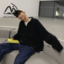 MOHEGIA 남자 카디건 패션 새로운 느슨한 니트 재킷