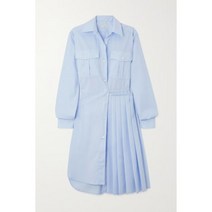 [정품] DRIES VAN NOTEN 드리스반노튼 비대칭 플리츠 코튼 포플린 랩 셔츠 드레스 [관부과세포함]