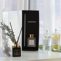 무드웬 고급 대용량 실내 디퓨저 선물세트 호텔 욕실 화장실 사무실 천연 실내방향제, 레드프룻, 블랙 선물세트, 골드