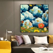 보석 비즈 십자수 가을 하늘 수채화 DIY 구슬 대형 패브릭 공예