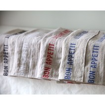 샤르베 에디션즈 Bon appetit 본아페티 키친크로스 프렌치 린넨, [스몰]화이트린넨/블랙, 1개
