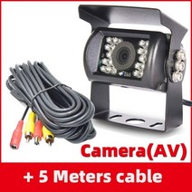 트럭 백업 카메라 12V/24V 4 핀 연장 케이블 LED IR 차량 후방 트레일러/버스/밴/픽업/RV 용, Add 5M Cable(AV)_No Line (Fron