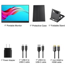 15 인치 패널 휴대용 모니터 usb 유형 c HDMI 호환 컴퓨터 노트북 전화 스위치 ps4/5 경량 여행, 01 No Touchscreen_05 EU 플러그
