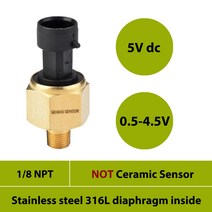압력 송신기15 30 50 75 100 150 psi 10 12 16 25 40 bar 게이지 5V 압력 센서 0.5 4.5V 출력, 08 230psi 16bar gauge