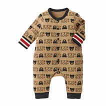 [미키하우스10] 16N301202-09 DB 블랙베어 패턴 줄무늬 밴드 슈트올 백일.돌 선물 신생아선물