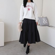퍼니걸스 5656 밴딩 기모 플레어 캉캉 롱 스커트 여성의류