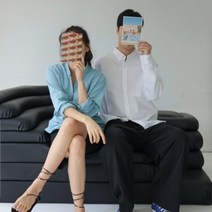 메이비누스 베이직 여성 남성 옥스포드 남방 셔츠 긴팔 빅사이즈