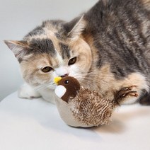 [펫케어] 댕글몬 소리나는 캣닢 인형 고양이 장난감 5종 참새, 박새