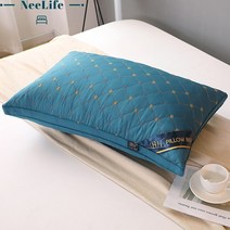 니라이프 프리미엄 중량업 호텔용 베개커버 2p + 베개솜 2p, 푸른 색