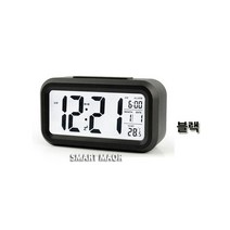 마오르 LCD 디지털 스마트 알람시계 탁상시계 시계, 시계 온도계1019 블랙