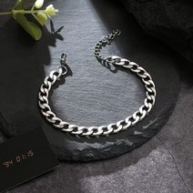 티타늄 스틸 목걸이 쿠바 체인 커플 팔찌 xut