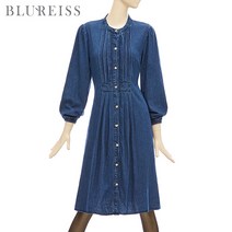 [블루레이스] 핀턱포인트데님원피스_BKF1OP3081