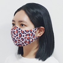 [예원콜렉션] 항균력 99.9% 빨아쓰는 면 마스크 귀안아픈 천마스크 항균마스크 호피 프린팅마스크 레오파드 1+1