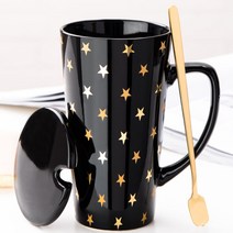 북유럽 골드 무늬 마크 대형 롱 머그컵 6종 500ml 머그잔, B