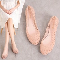 탑트레일/여성 펀칭 젤리 샌들 플랫 슈즈