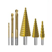 판금 공구 6Pcs Titanium Plating Drill Bit Set Metal Hole Cutter Wood Cone Core Drilling Saw Tool Step f, 01 Package 2