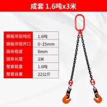 클램프 클립 리프팅 후크 L형 특수 체인 펜치, 1.6톤X3미터더블훅