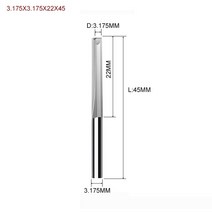 1 개 3.175mm 4mm 6mm 8mm 2 개의 플루트 스트레이트 슬롯 비트 우드 커터 CNC 솔리드 카바이드 더블 라우터, [13] 3175X3175X22X45, 13 3175X3175X22X45