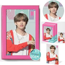 방탄 소년단 퍼즐 직소 액자 108pcs BTS 뷔 포토 카드 부록 아미 굿즈 장식 소품