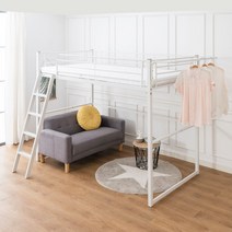 미코퍼니처 비앙카 철제 벙커침대 슈퍼싱글 매트포함, 미니 독립매트, 화이트