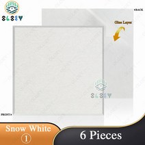 샌드위치 판낼 부자재 가정용 음향 단열 3D 자체 접착 흡수 방음 벽 패널 6 개 방음 음향 패널, 01 1--Snow White, [03] 1.0cm Super Density