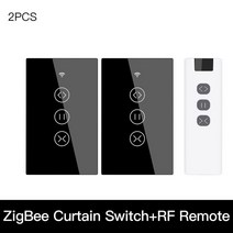 전동커튼 레일 자동 스마트 IOT 커튼 블라인드 ZigBee RF 터치 스위치 롤러 셔터 Tuya App 무선 제어 릴레이 상태 Alexa google과 함께 작동