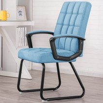 바퀴없는 편안한 컴퓨터 책상 의자 사무실 사무, 블루스킨패브릭 + 강철 + 고정손잡이