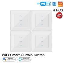 전동커튼 레일 자동 스마트 IOT 커튼 블라인드 와이파이 스위치 터치 디자인 전동 및 롤러 블라인드용 투야 라이프 앱 알렉사 구글과 함께 작동
